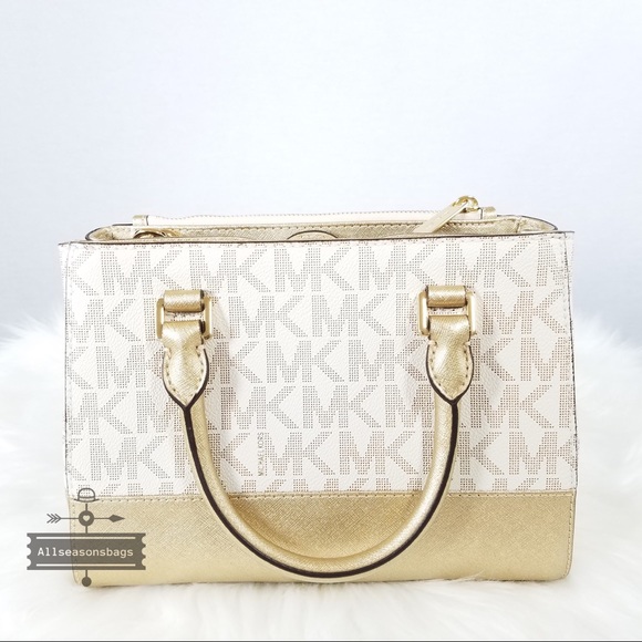NWT Michael Kors Vanilla Gold Kellen Xs Satchel - Picture 4 of 8
